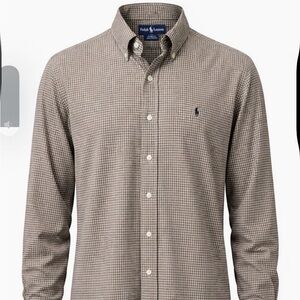 Ralph Lauren Men's Brown Checkered Casual Shirt